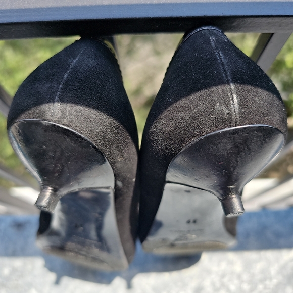 Chanel Black Kitten Heel Vintage Shoes Size 39 - Picture 8 of 10